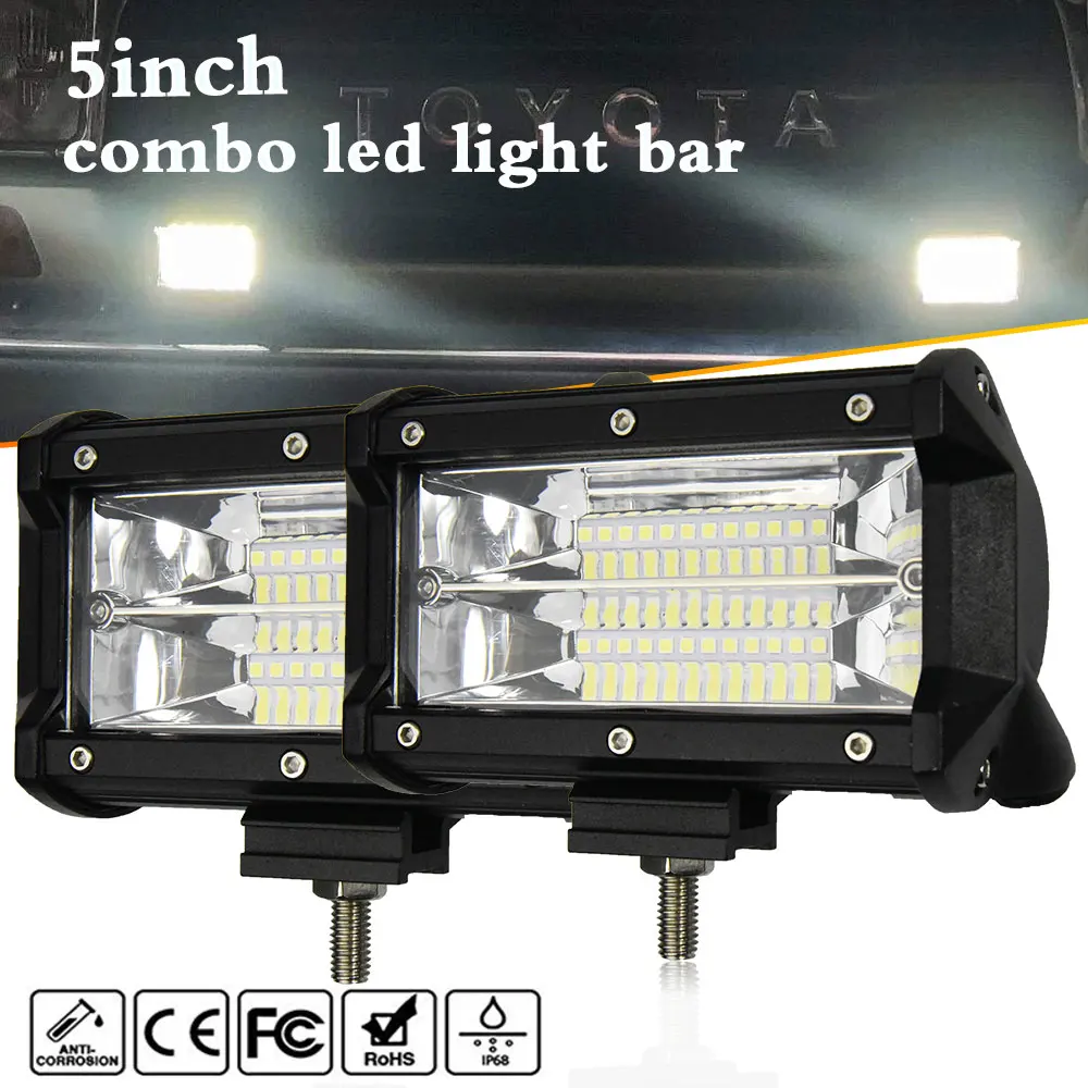 2 Pcs 5'' 72W 144W Work Light Bar Spot 12V 24V IP68 6000K for ATV SUV KAMAZ GAZ ATV MINI BUS Led Light Bar Car Styling
2 Pcs 5'' 72W 144W Work Light Bar Spot 12V 24V IP68 6000K for ATV SUV KAMAZ GAZ ATV MINI BUS Led Light Bar Car Styling