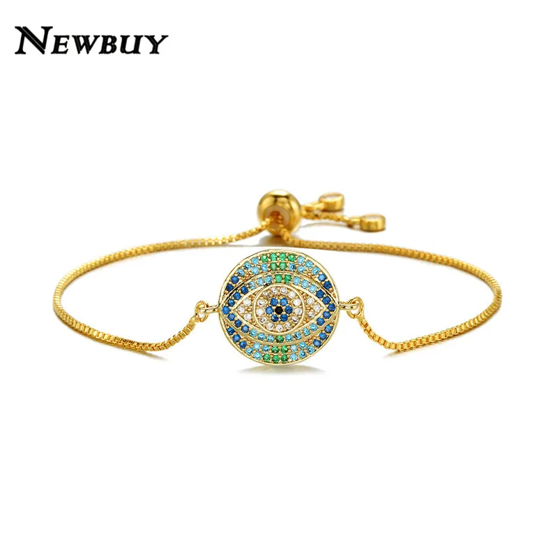 NEWBUY Top Quality Colourful Cubic Zirconia Jewelry Luxury Gold Chain Evil Eye Charm Bracelets Female Party Jewelry Dropship
NEWBUY Top Quality Colourful Cubic Zirconia Jewelry Luxury Gold Chain Evil Eye Charm Bracelets Female Party Jewelry Dropship