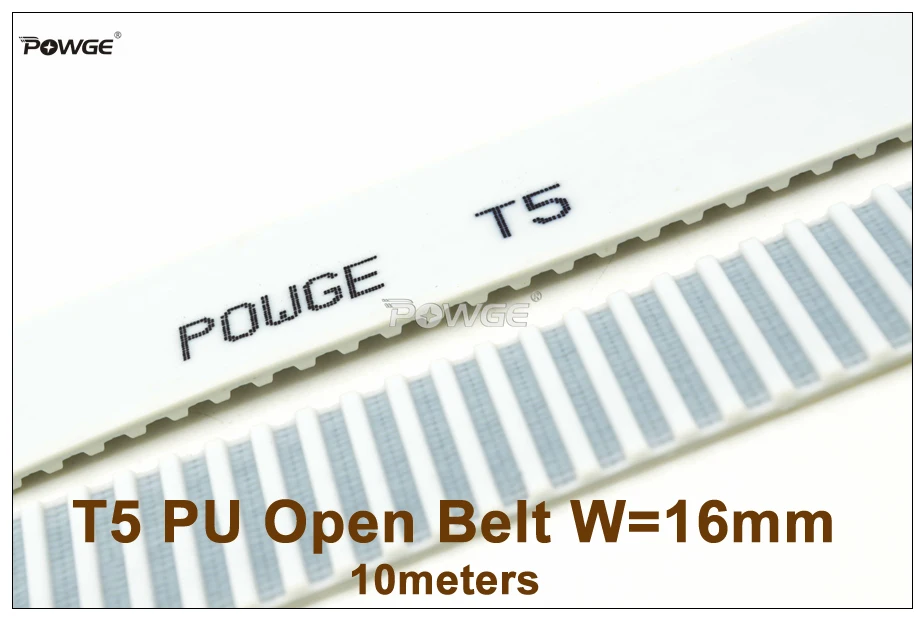 POWGE 10meters T5 Open-End Timing Belt T5-16 Width=16mm Pitch=5mm PU With Steel Core T5 16 AT5 Belt
POWGE 10meters T5 Open-End Timing Belt T5-16 Width=16mm Pitch=5mm PU With Steel Core T5 16 AT5 Belt