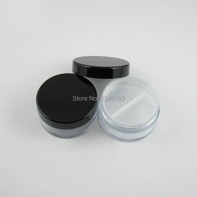 Empty Honey Powder Case 20g Black Cover Loose Powder Box Transparent Double Layer Pearl Powder Case 20g Cosmetic Container (2)