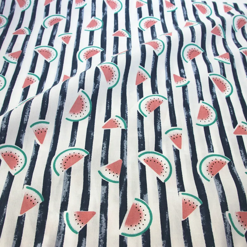 160cm HighQuality 100%Cotton Fabric Warp Soft Fabric Fruit Watermelon Printed Knitted Material for Patchwork Sewing Handmade DIY
160cm HighQuality 100%Cotton Fabric Warp Soft Fabric Fruit Watermelon Printed Knitted Material for Patchwork Sewing Handmade DIY