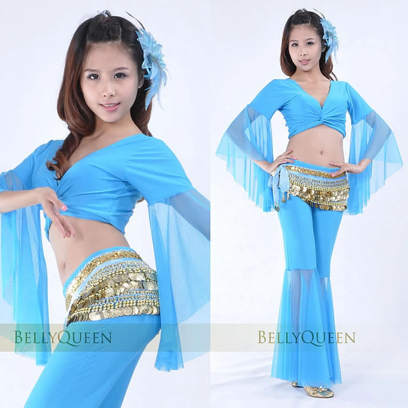 Belly Dance Costumes Set Net yarn Blouse and Pants 2pcs set mesh fabric practice dancewear yoga cloths SF16
Belly Dance Costumes Set Net yarn Blouse and Pants 2pcs set mesh fabric practice dancewear yoga cloths SF16
