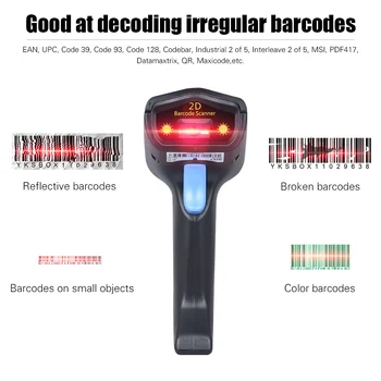 Handheld 2.4G Wireless 1D/2D/QR Barcode Scanner Bar Code Reader with USB Receiver 2100 Code Storage Capacity for POS Android IOS
Handheld 2.4G Wireless 1D/2D/QR Barcode Scanner Bar Code Reader with USB Receiver 2100 Code Storage Capacity for POS Android IOS