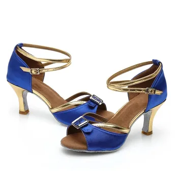 Latin Dance Heels Heel 7cm/5cm Satin Blue Tango Latin Dance Shoes Woman Zapatos De Baile
Latin Dance Heels Heel 7cm/5cm Satin Blue Tango Latin Dance Shoes Woman Zapatos De Baile