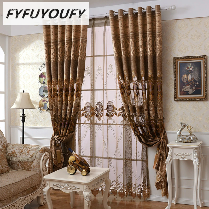 Polyester Europe embroidery Blackout curtains for Living Room with luxury Voile Curtain for Bedroom Window Drapes Can Customize
Polyester Europe embroidery Blackout curtains for Living Room with luxury Voile Curtain for Bedroom Window Drapes Can Customize