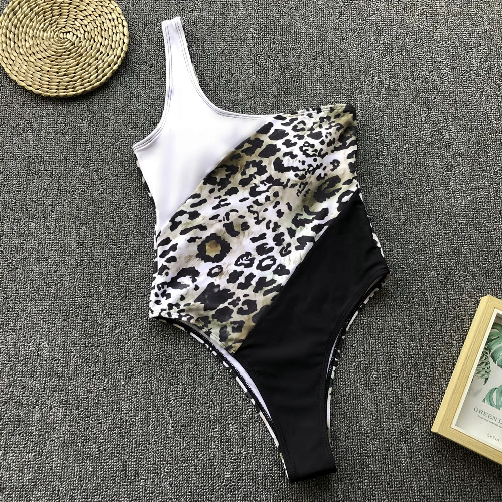 2019 New Sexy Patchwork Leopard Swimwear Women One shoulder One Piece Swimsuit bodysuit Female Bathing Suit Monokini Swim Wear
2019 New Sexy Patchwork Leopard Swimwear Women One shoulder One Piece Swimsuit bodysuit Female Bathing Suit Monokini Swim Wear