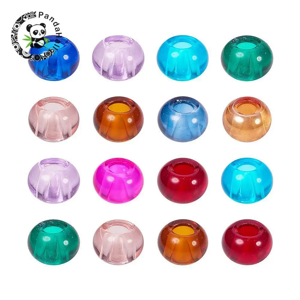 100pcs Mixed Color Glass European Beads Rondelle Large Hole Beads for Jewelry Making DIY 15x10mm, Hole: 5mm
100pcs Mixed Color Glass European Beads Rondelle Large Hole Beads for Jewelry Making DIY 15x10mm, Hole: 5mm
