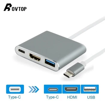 Rovtop USB 3.1 Type C To HDMI USB 3.0 Charging Adapter Converter 3 in 1 USB-C Hub Adapter for MacBook Pro Pixel Samsung Z2
Rovtop USB 3.1 Type C To HDMI USB 3.0 Charging Adapter Converter 3 in 1 USB-C Hub Adapter for MacBook Pro Pixel Samsung Z2