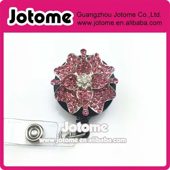 Fuchsia Flower Crystal Rhinestone Embellished Retractable Spring Clip ID Badge Reel Holder
Fuchsia Flower Crystal Rhinestone Embellished Retractable Spring Clip ID Badge Reel Holder
