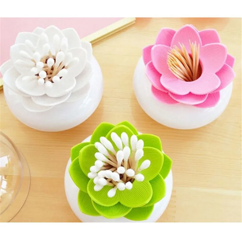 1pc/lot Fashion 4 Colors Lotus Home Decor Toothpick Cotton Swab Holder Storage Box Pick Toothpick case GI870661
1pc/lot Fashion 4 Colors Lotus Home Decor Toothpick Cotton Swab Holder Storage Box Pick Toothpick case GI870661