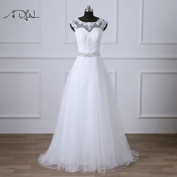 ADLN Scoop Cap Sleeve A-line Wedding Dresses White/Ivory Beaded Bridal Gowns Plus Size Robe de Mariee
ADLN Scoop Cap Sleeve A-line Wedding Dresses White/Ivory Beaded Bridal Gowns Plus Size Robe de Mariee