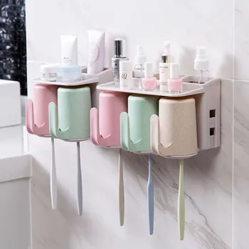 Wheat Straw Wall-mounted Toothbrush Holder Set Bathroom Organizer Suction Cup Toothpaste Toothbrush Storage Shelf With 3 Cups
Wheat Straw Wall-mounted Toothbrush Holder Set Bathroom Organizer Suction Cup Toothpaste Toothbrush Storage Shelf With 3 Cups