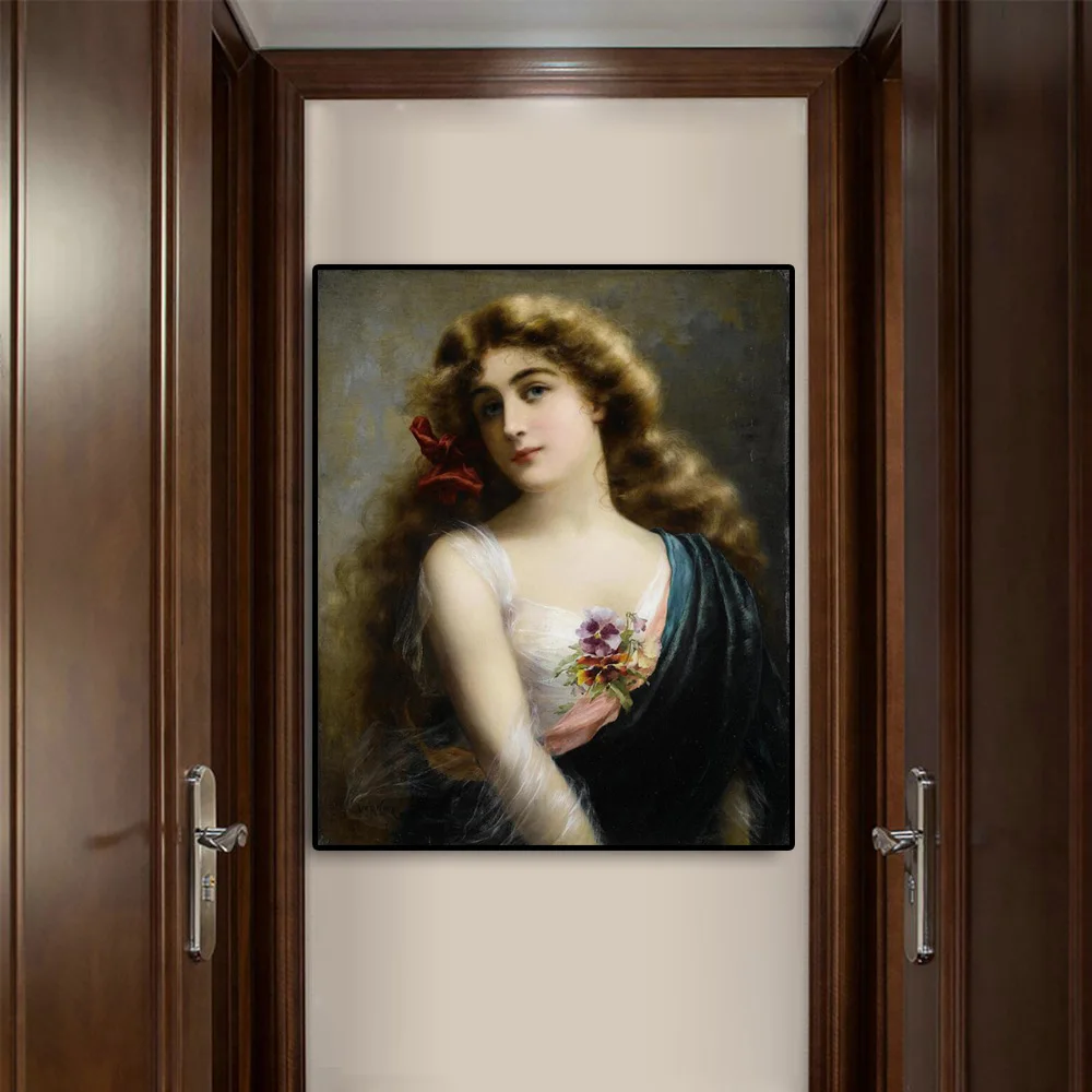 Vintage An Auburn Beauty Emile Vernon Oil Painting on Canvas Posters and Prints Scandinavian Wall Art Picture for Living Room
Vintage An Auburn Beauty Emile Vernon Oil Painting on Canvas Posters and Prints Scandinavian Wall Art Picture for Living Room