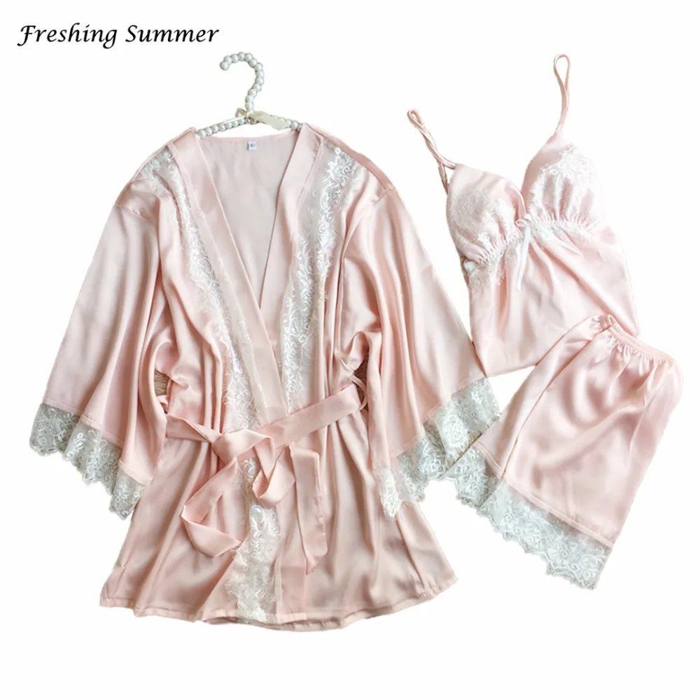 Freshing Summer RAYON SILK SPAGHETTI STRAP SEXY SOLID PAJAMAS SET HALF LACE ROBE
Freshing Summer RAYON SILK SPAGHETTI STRAP SEXY SOLID PAJAMAS SET HALF LACE ROBE