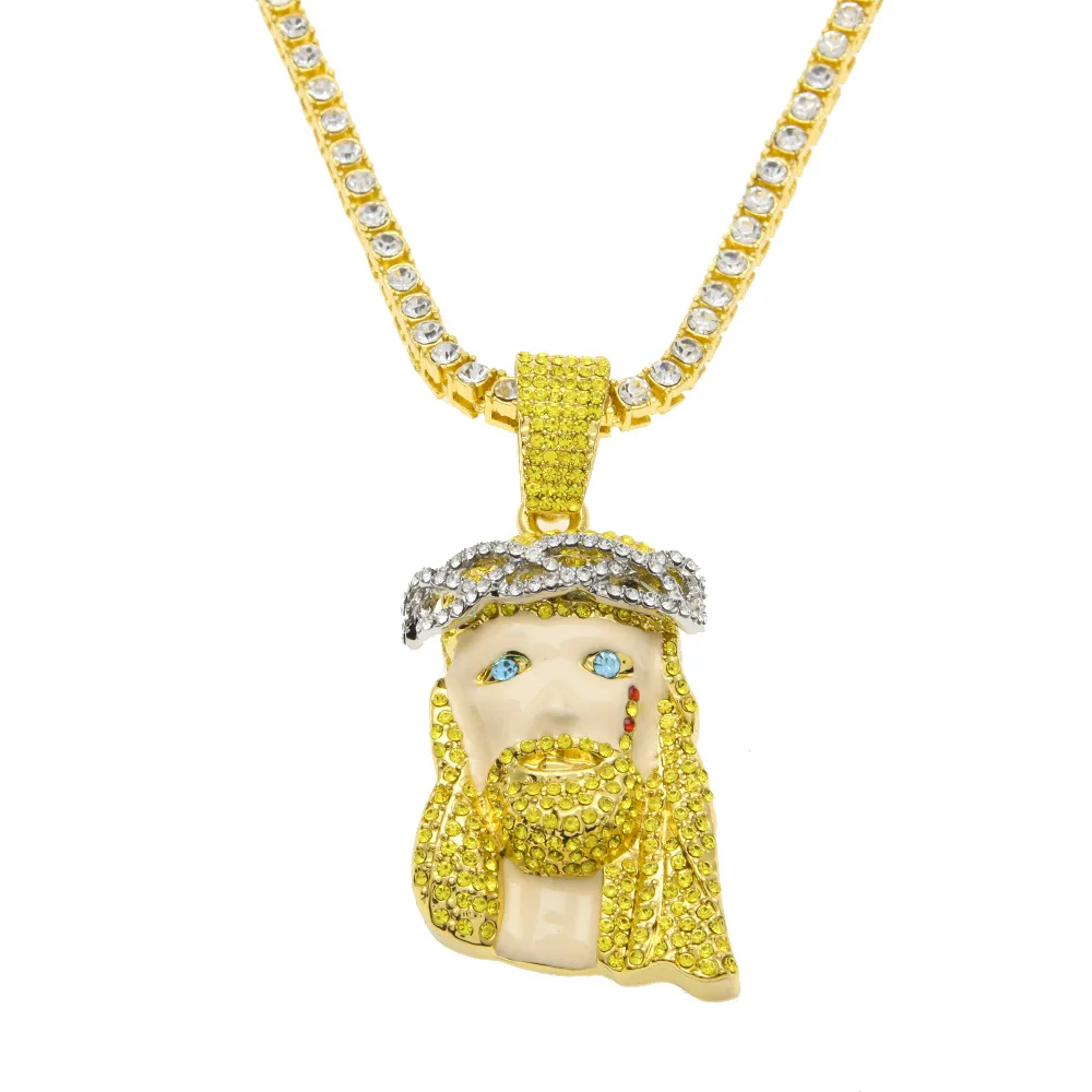 Stainless Steel Rhinestone Colored Dripping Jesus Necklace Gold Jesus Pendant & Necklaces Hip Hop Jewelry For Men Gift
Stainless Steel Rhinestone Colored Dripping Jesus Necklace Gold Jesus Pendant & Necklaces Hip Hop Jewelry For Men Gift