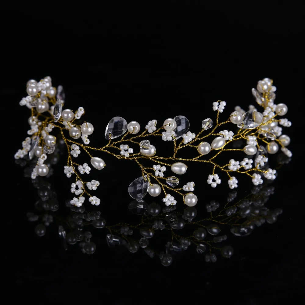 Fashion Handmade Bridal Headbands Hair Accessories Simulated Pearl Hairbands Crystal Tiara Party For Wedding Women Hair Jewelry
Fashion Handmade Bridal Headbands Hair Accessories Simulated Pearl Hairbands Crystal Tiara Party For Wedding Women Hair Jewelry