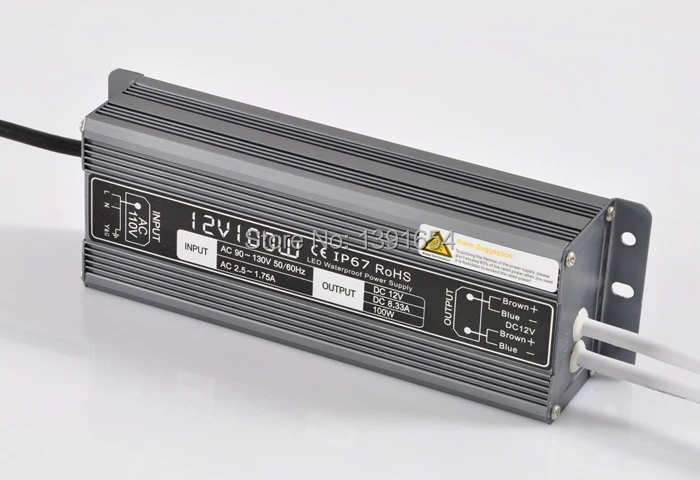 IP67 DC12V 8.3A 100W Aluminium Waterproof Power Supply ,LED Driver , LED Light Transformer Free Shipping
IP67 DC12V 8.3A 100W Aluminium Waterproof Power Supply ,LED Driver , LED Light Transformer Free Shipping