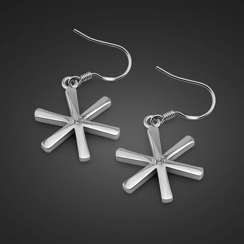 Christmas Gifts Fashion 925 Sterling Silver Snowflake Shape Women Drop Earrings Inlaid Shiny Top Quality Fashion Banquet Jewelry
Christmas Gifts Fashion 925 Sterling Silver Snowflake Shape Women Drop Earrings Inlaid Shiny Top Quality Fashion Banquet Jewelry