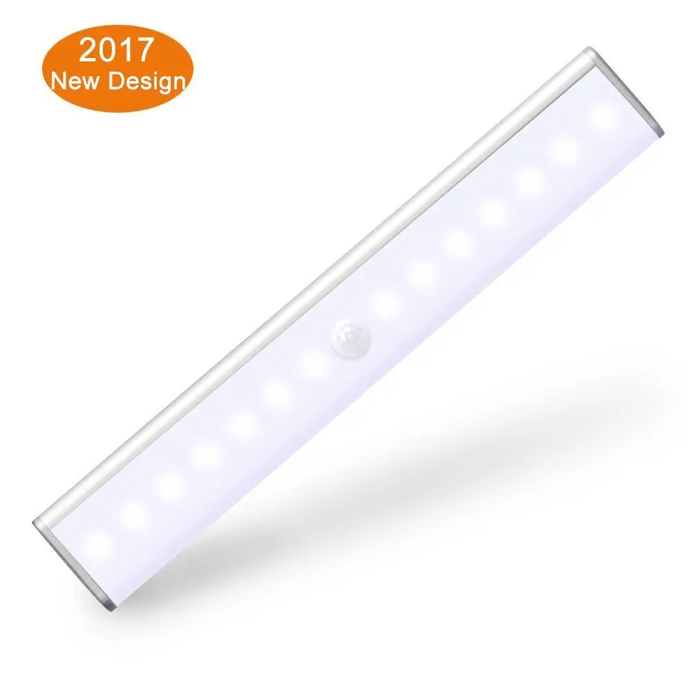 Image Rechargeable 14LEDs Motion Sensor Night Light Closet Light for Cabinet, Pantry, Counter, 4 Mode Switch
