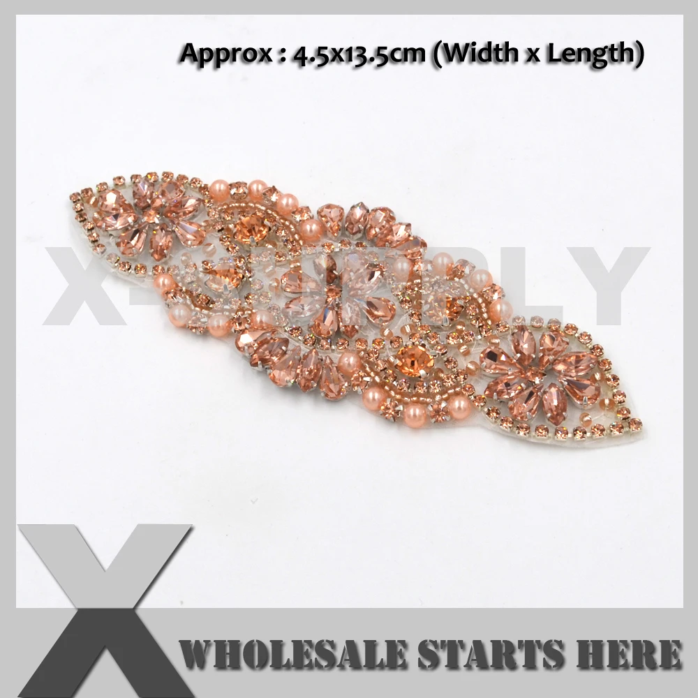 Rose Gold Champagne Crystal Rhinestone Pearl Applique Iron On Beaded Patch for Clothes Belt Bridal Wedding Dress Hat Bag
Rose Gold Champagne Crystal Rhinestone Pearl Applique Iron On Beaded Patch for Clothes Belt Bridal Wedding Dress Hat Bag