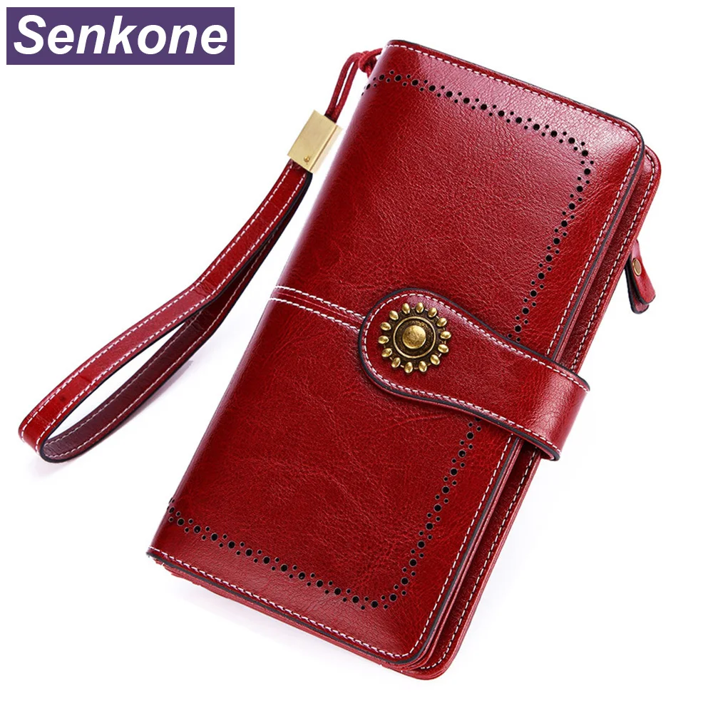 Women Clutch 2019 New Wallet Oil Wax Leather Wallets Female Long Wallet Women Zipper Purse Large Capacity Money Bag For iPhone
Women Clutch 2019 New Wallet Oil Wax Leather Wallets Female Long Wallet Women Zipper Purse Large Capacity Money Bag For iPhone
