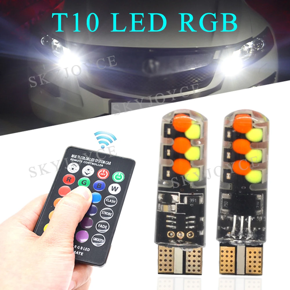 Car LED T10 W5W RGB LED Clearance lights With Remote Control 12SMD COB Colorful Strobe Flash Car Styling T10 Wedge Parking Light
Car LED T10 W5W RGB LED Clearance lights With Remote Control 12SMD COB Colorful Strobe Flash Car Styling T10 Wedge Parking Light