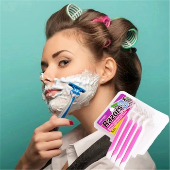 Newest Women's Safety Handheld Manual Shaver, Three layer stainless steel blades hand Razor with Nice package 4 Pcs/Pack
Newest Women's Safety Handheld Manual Shaver, Three layer stainless steel blades hand Razor with Nice package 4 Pcs/Pack