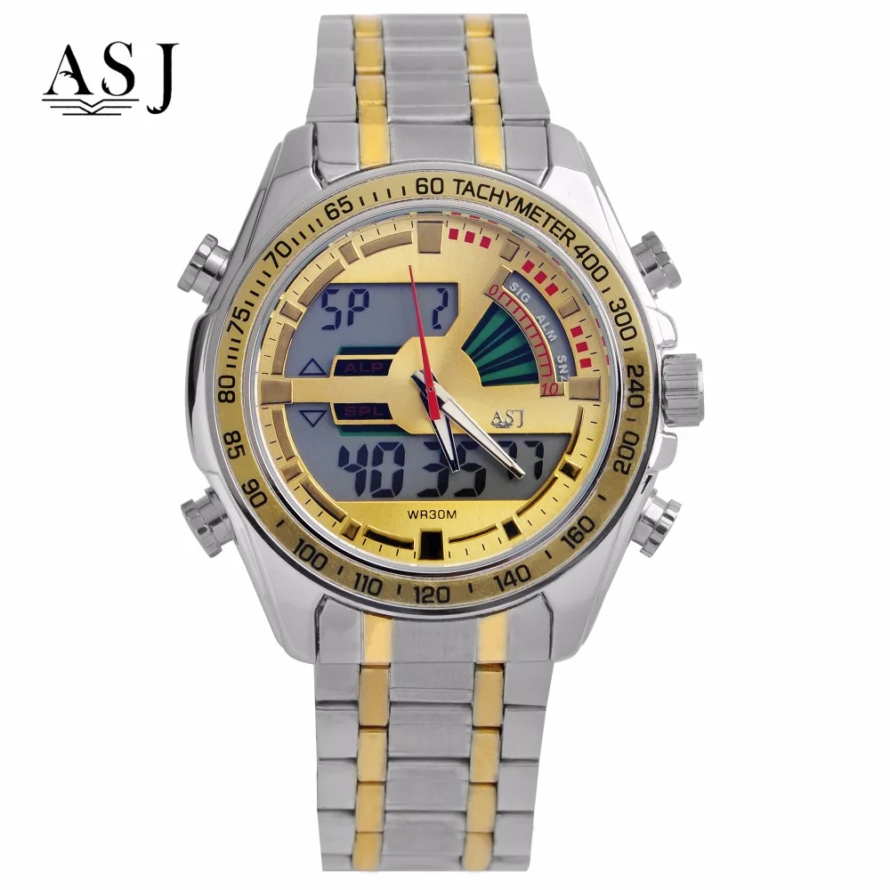 ASJ New Sport Watch Dual Time Date Day Alarm Stainless Steel Strap Digital Quartz Wrap Military Men Gift Wristwatch
ASJ New Sport Watch Dual Time Date Day Alarm Stainless Steel Strap Digital Quartz Wrap Military Men Gift Wristwatch
