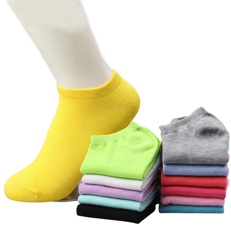 

10pcs=5pairs/lot Women Cotton Socks Summer Autumn Cute Candy Color Boat Socks Ankle Socks Women's Thin Sock Slippers Girls Meias