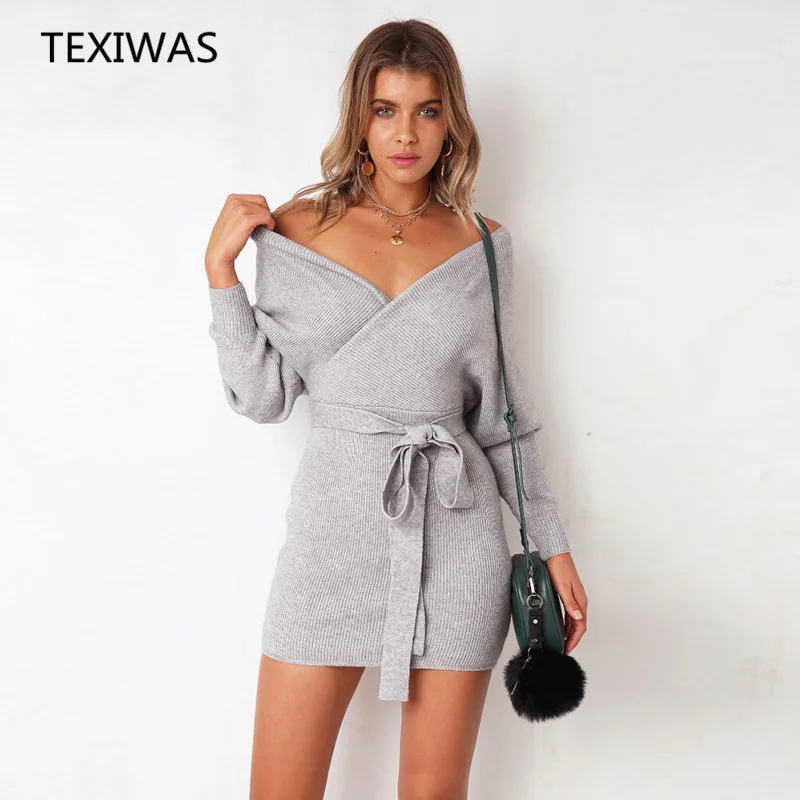 TEXIWAS Sexy Cross lace-up belt knit dress Women spring Plus size bodycon dress female Backless sexy wrap party dress vestidos
TEXIWAS Sexy Cross lace-up belt knit dress Women spring Plus size bodycon dress female Backless sexy wrap party dress vestidos