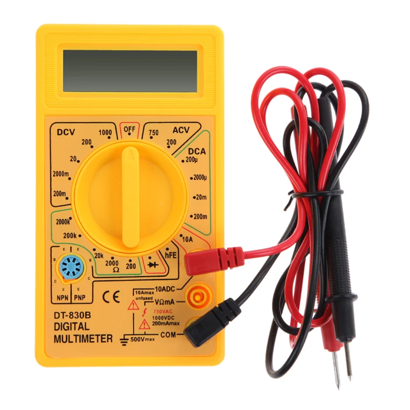 DT830B LCD Display Digital Multimeter AC DC Voltmeter Ammeter Ohm Tester Test Current Professional Electric Handheld Multitester
DT830B LCD Display Digital Multimeter AC DC Voltmeter Ammeter Ohm Tester Test Current Professional Electric Handheld Multitester