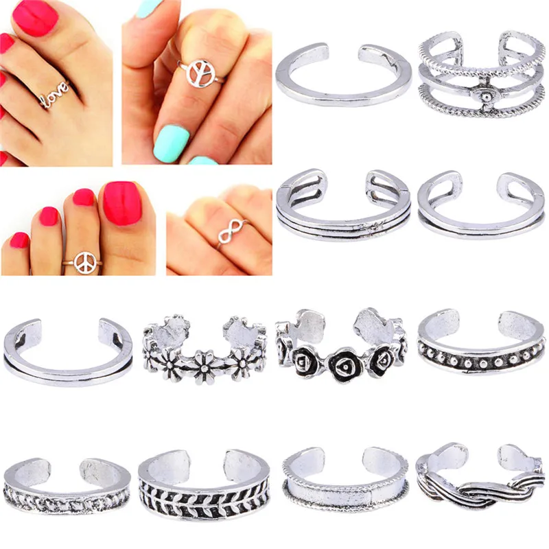 12PCs/set Women Lady Unique Adjustable Opening Finger Ring Retro Carved Toe Ring Foot Beach Foot Jewelry
12PCs/set Women Lady Unique Adjustable Opening Finger Ring Retro Carved Toe Ring Foot Beach Foot Jewelry