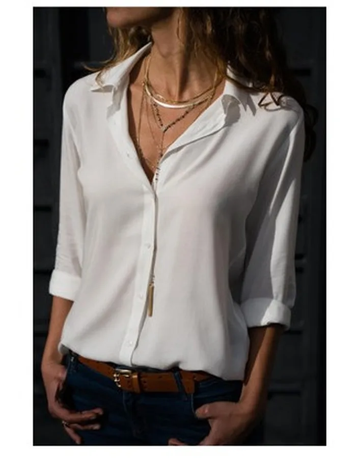 2019 Women Sexy Deep V-Neck Chiffon Blouse Solid Long Sleeve Shirt Office Lady Plus Size Womens Tops and Blouses Fashion Clothes
2019 Women Sexy Deep V-Neck Chiffon Blouse Solid Long Sleeve Shirt Office Lady Plus Size Womens Tops and Blouses Fashion Clothes