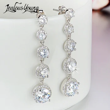 Fashion Round Luxury Zircon Women Drop Earrings with AAA Zirconia Silver Color Boho Wedding Long Dangle Earings Bridal Jewelry
Fashion Round Luxury Zircon Women Drop Earrings with AAA Zirconia Silver Color Boho Wedding Long Dangle Earings Bridal Jewelry