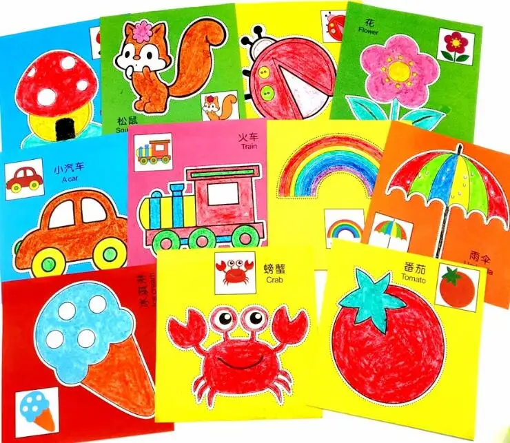 192 шт./компл. Детские Мультяшные цветные бумажные складные и режущие игрушки