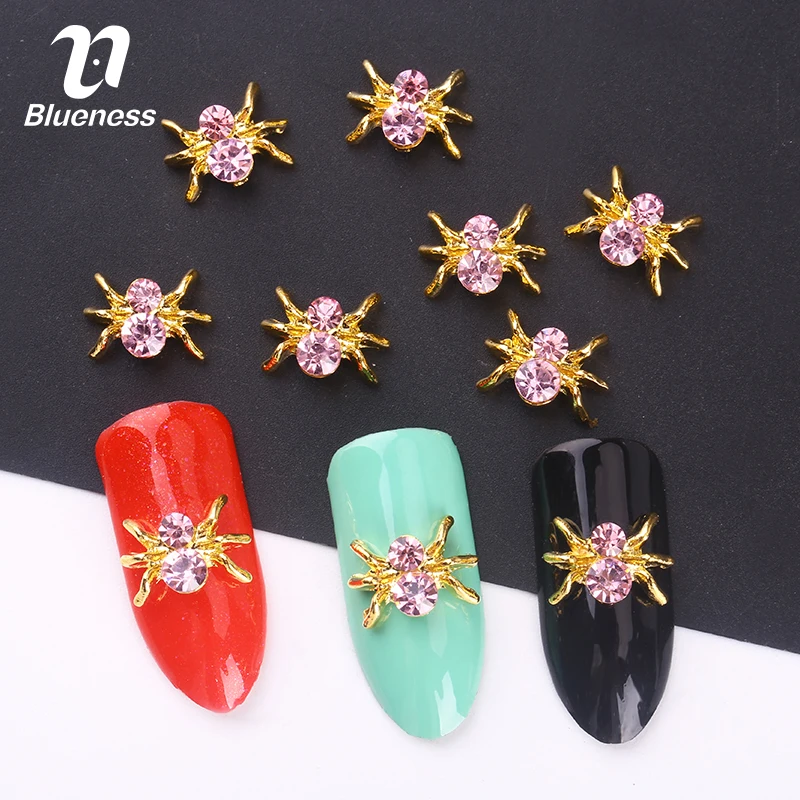 Blueness 10Pcs Halloween Spider Design Gold Alloy Rhinestones Gel Studs 3D Nails Art Decorations Accessories For Manicure Strass
Blueness 10Pcs Halloween Spider Design Gold Alloy Rhinestones Gel Studs 3D Nails Art Decorations Accessories For Manicure Strass
