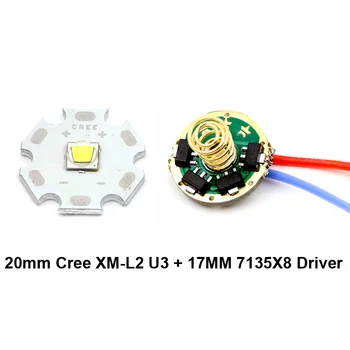 20mm Base 10W XM-L2 U3 LED Emitter chip bulb + 17mm 7135 x 8 2.8A Driver Circuit Board for L2 T6 U2 LED Flashlight torch
20mm Base 10W XM-L2 U3 LED Emitter chip bulb + 17mm 7135 x 8 2.8A Driver Circuit Board for L2 T6 U2 LED Flashlight torch