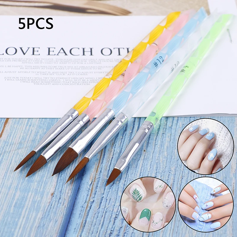 5Pcs Acrylic UV Gel Painting Drawing Brushes Cuticle Pusher Tool Colorful Acrylic crystal pen Nail Art Brush Tools Set
5Pcs Acrylic UV Gel Painting Drawing Brushes Cuticle Pusher Tool Colorful Acrylic crystal pen Nail Art Brush Tools Set