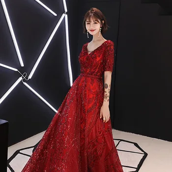 Luxury Red V-neck Women Evening Gowns Backless Lac Up Elegant Ladies Banquet Dress Appliques Gorgeous Formal Dress XS-3XL G623
Luxury Red V-neck Women Evening Gowns Backless Lac Up Elegant Ladies Banquet Dress Appliques Gorgeous Formal Dress XS-3XL G623