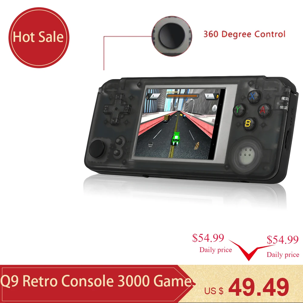 Q9 3000 Games Retro Handheld Game Console Portable Consoles 3" Mini Video Gaming Player 360 Degree Controller PK RS-97 Plus
Q9 3000 Games Retro Handheld Game Console Portable Consoles 3" Mini Video Gaming Player 360 Degree Controller PK RS-97 Plus