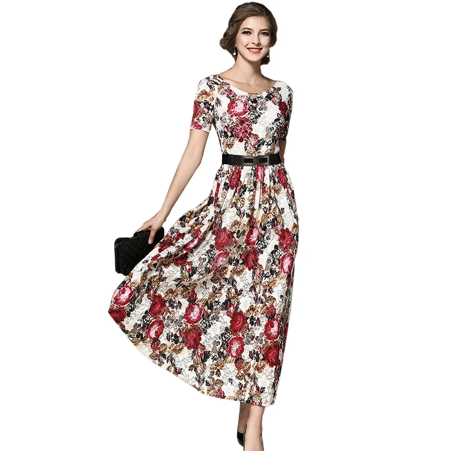 Women Flower Print Lace Dress 2018 New Summer Fashion Vintage Runway Long Maxi Dress Evening Party Dresses Vestido De Festa
Women Flower Print Lace Dress 2018 New Summer Fashion Vintage Runway Long Maxi Dress Evening Party Dresses Vestido De Festa