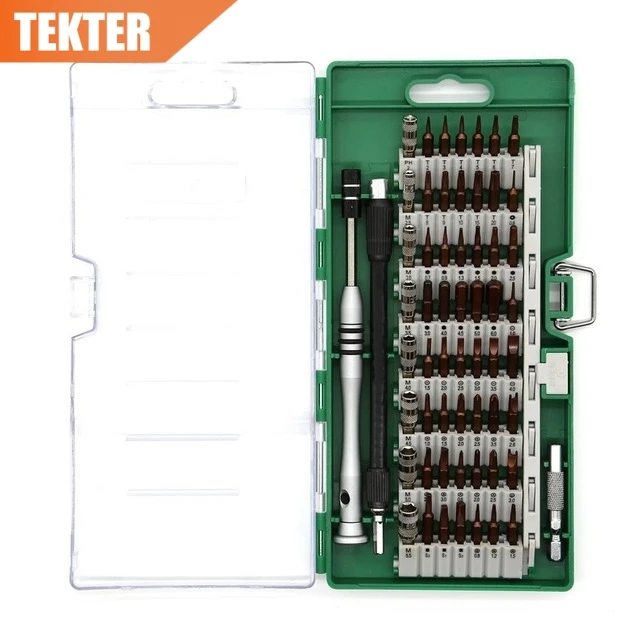 TEKTER 60 in 1 S2 Alloy Magnetic Screwdriver Set Precision Driver Kit Electronics Repair Tool Kit for Cell Phone Tablet PC
TEKTER 60 in 1 S2 Alloy Magnetic Screwdriver Set Precision Driver Kit Electronics Repair Tool Kit for Cell Phone Tablet PC