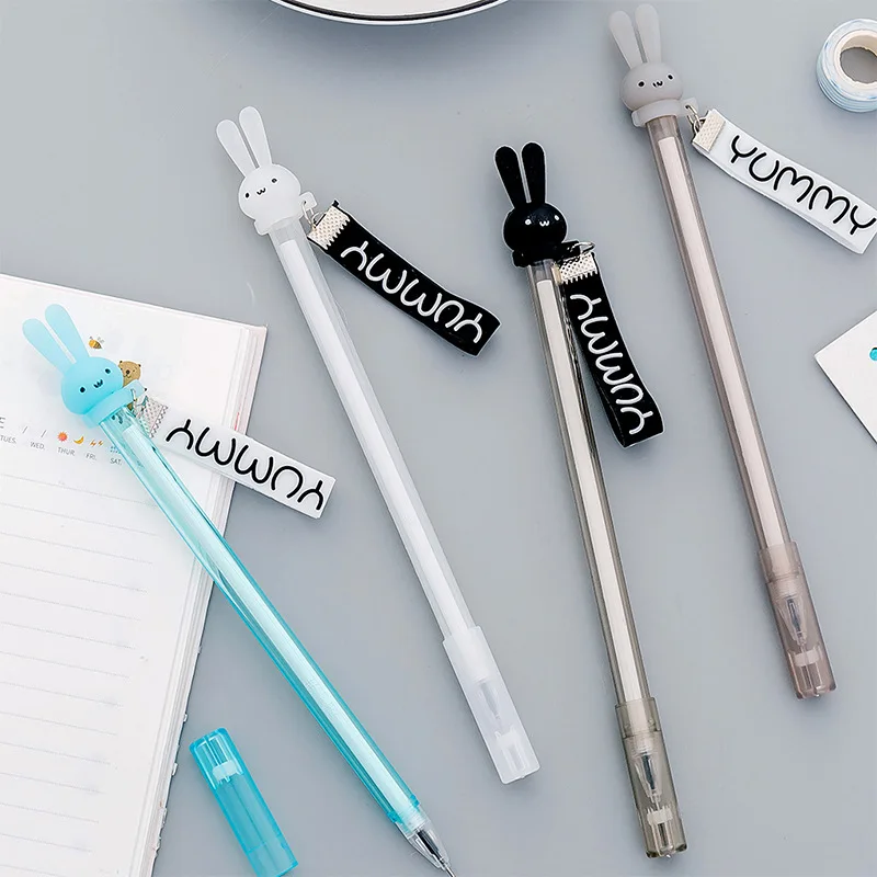 Cute Rabbit Gel Pen for writing Kawaii Ribbon 0.38 mm black ink neutral pen school supplies Kids Stationery Gift
Cute Rabbit Gel Pen for writing Kawaii Ribbon 0.38 mm black ink neutral pen school supplies Kids Stationery Gift