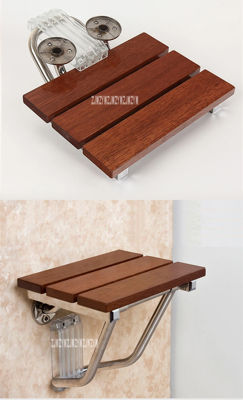 Description Picture 5 of itemHigh-quality Solid Wood Shower Folding Seat Bath Shower Wall Chair Bathroom Stool Household Wall Mounted Shower Seat (38*33.8cm)