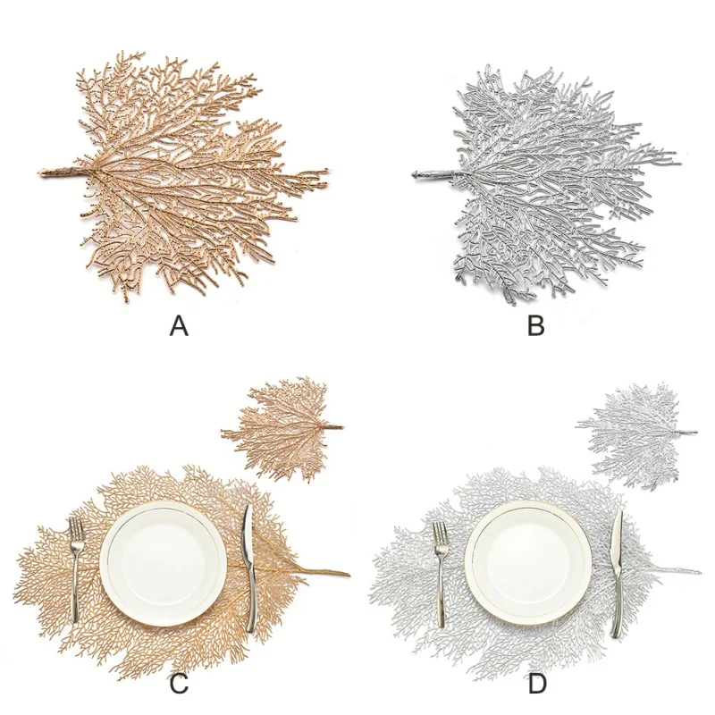 5pcs Simulation Coral Branch Hot Stamping Hollow PVC Insulation Coaster Place Mat For Dining Table Pad Table Mat Home Decoration
5pcs Simulation Coral Branch Hot Stamping Hollow PVC Insulation Coaster Place Mat For Dining Table Pad Table Mat Home Decoration