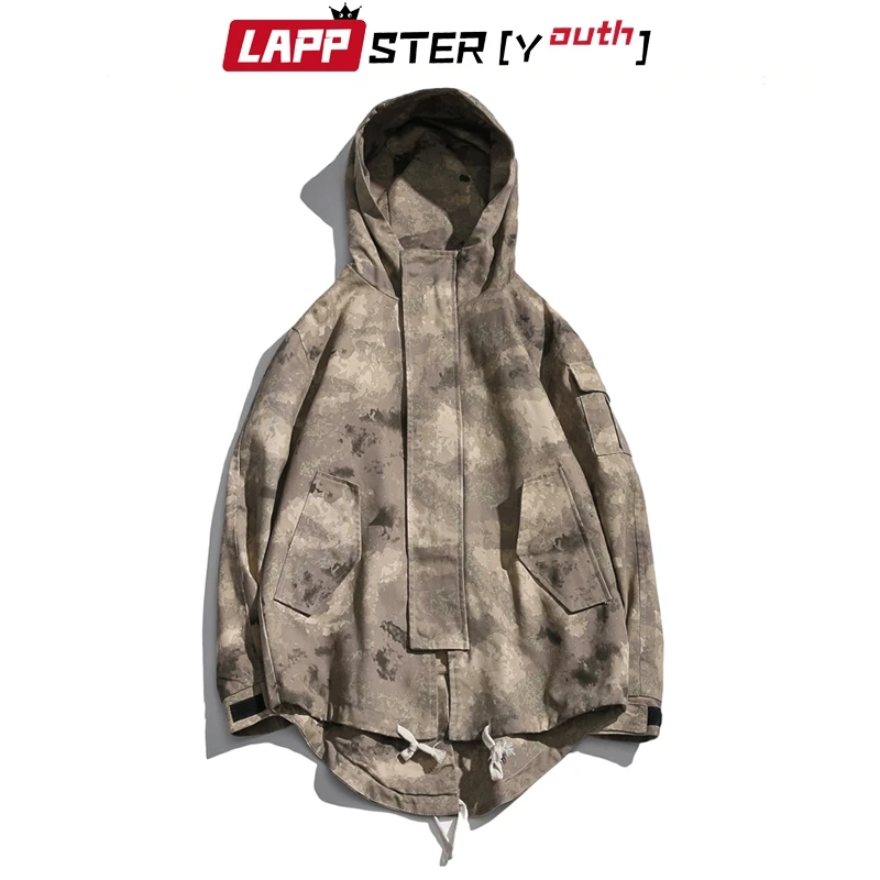 Куртка-бомбер LAPPSTER Мужская камуфляжная уличная одежда-карго винтажная черная