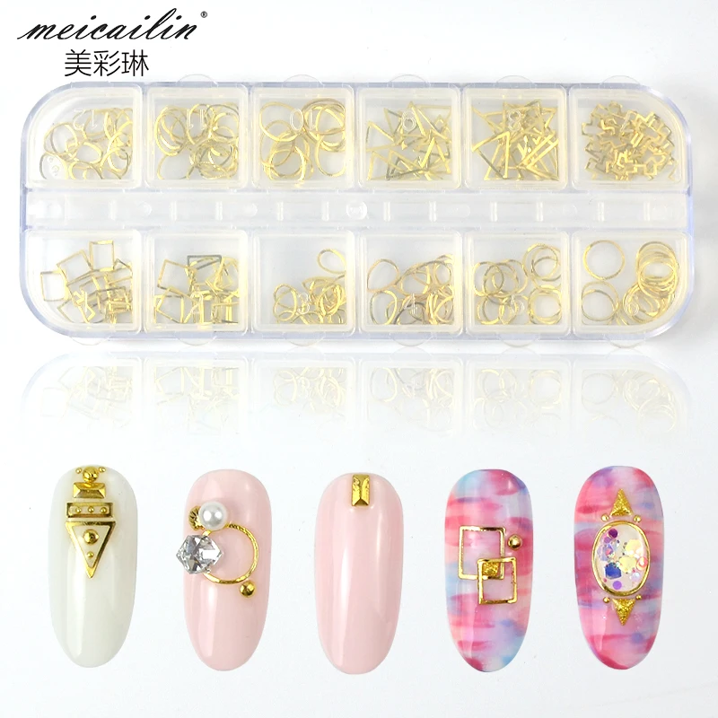 Gold Hollow nail decorations (1)