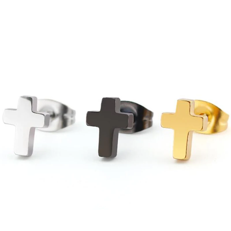 1Pair Punk Stainless Steel Stud Earring Men Push Back 0.8mm Cross Earring Crosses Barbell Body Piercing Jewelry
1Pair Punk Stainless Steel Stud Earring Men Push Back 0.8mm Cross Earring Crosses Barbell Body Piercing Jewelry