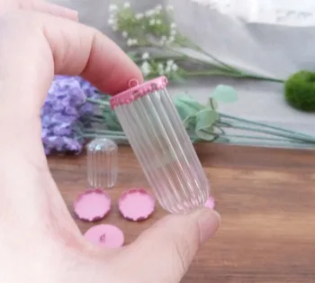 10set--20x30mm/20x50mm clear stripe bell style glass bubble bottle + pink button tray for diy findings
10set--20x30mm/20x50mm clear stripe bell style glass bubble bottle + pink button tray for diy findings