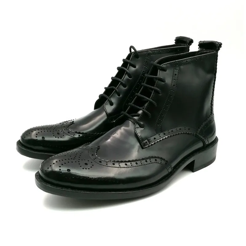 

Promotion Men Boots Handmade Goodyear Genuine Leather Ankle Boots Low Price to Sell